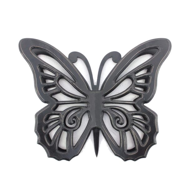 Set of 2 Wooden Butterfly Wall Plaque with Cutout Detail, Black