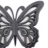 Set of 2 Wooden Butterfly Wall Plaque with Cutout Detail, Black