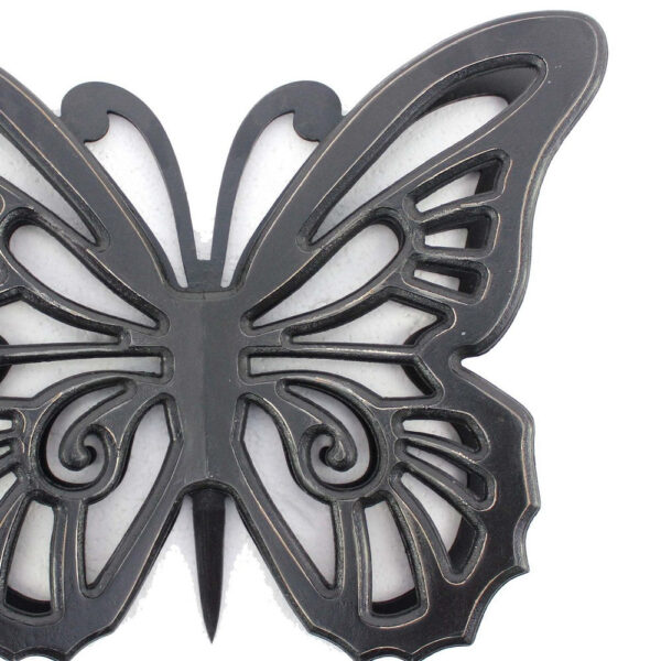 Set of 2 Wooden Butterfly Wall Plaque with Cutout Detail, Black