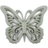 Set of 2 Wooden Butterfly Wall Plaque with Cutout Detail, Light Gray