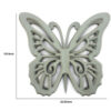 Set of 2 Wooden Butterfly Wall Plaque with Cutout Detail, Light Gray