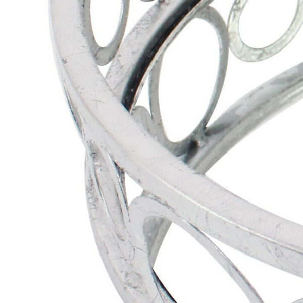 Round Metal Tray Set of 2 with Geometric Mirror Panel Inserts, Silver