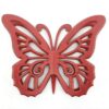 Set of 2 Wooden Butterfly Wall Plaque with Cutout Detail, Red