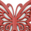 Set of 2 Wooden Butterfly Wall Plaque with Cutout Detail, Red