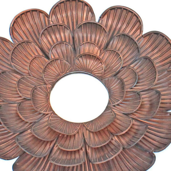 Blooming Metal Flower Wall Decor Mirror, Set of 3, Copper