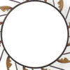 Round Metal Wall Mirror Set of 2 with Scroll Details, Bronze and Gold