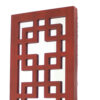 Lattice Design Wooden Frame Candle Holder Set of 2 with Mirror Insert, Red