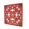 Set of 2 Square Wooden Floral Wall Plaque, Red