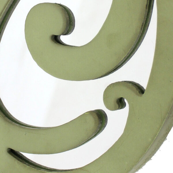 Set of 2 Wooden Oval Frame Wall Monogram with C Letter, Green