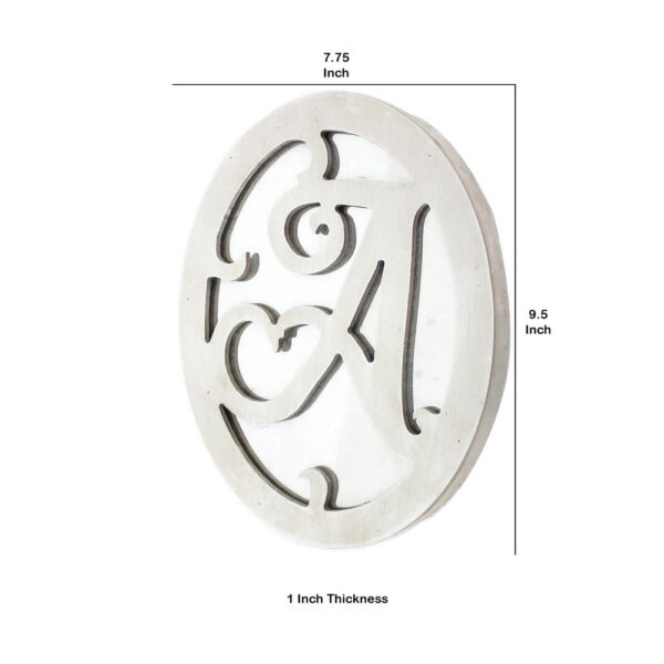 Set of 2 Wooden Oval Frame Wall Monogram with A Letter, White