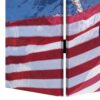 American Flag Printed Wood and Canvas 3 Panel Screen, Multicolor