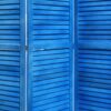 Wooden 3 Panel Shutter Screen with Fitted Slats, Light Blue