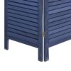 Wooden 3 Panel Shutter Screen with Fitted Slats, Dark Blue