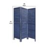 Wooden 3 Panel Shutter Screen with Fitted Slats, Dark Blue