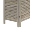 Wooden 3 Panel Shutter Screen with Fitted Slats, Gray