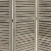 Wooden 3 Panel Shutter Screen with Fitted Slats, Gray