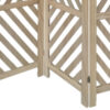3 Panel Wooden Frame Screen with Diagonal Cut Slats, Natural Brown