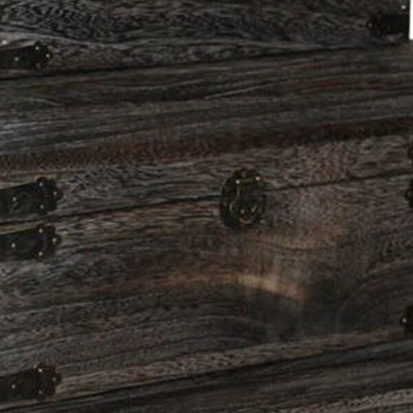 Wooden Lift Top Storage Box with Grain Details, Set of 3, Gray