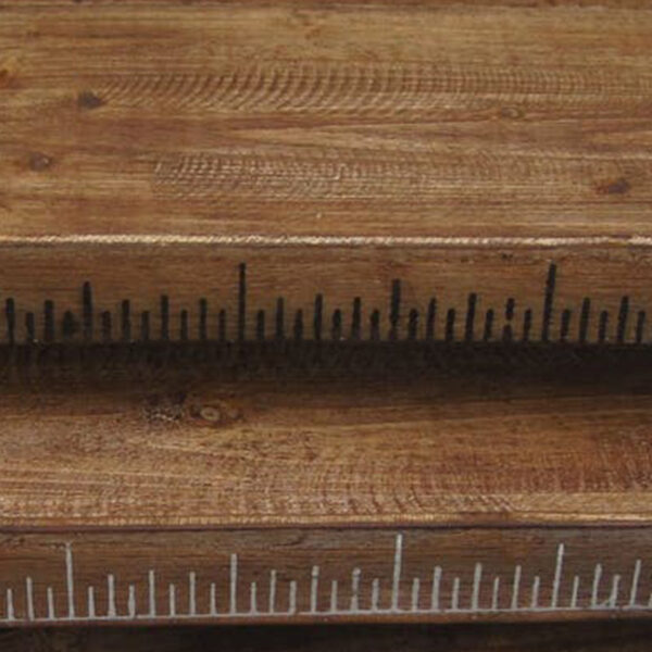 Wooden Tray with Grain Details and Cut Out Handles, Set of 3, Brown