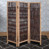 71 Inch 3 Panel Interconnected Branches Room Divider, Brown