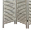67 Inch 3 Panel Shutter Screen with Fitted Slats, Weathered White