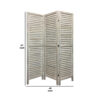 67 Inch 3 Panel Shutter Screen with Fitted Slats, Weathered White