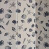 71 Inch 3 Panel Fabric Room Divider with Seashell Print, Blue