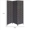 71 Inch 3 Panel Fabric Room Divider with Geometric Print, Black