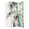 72 Inch 3 Panel Canvas Room Divider with Bamboo Print,Multicolor
