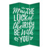 72 Inch 3 Panel Canvas St Patricks Day Print Room Divider,Green