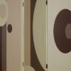 Canvas Print 3 Panel Room Divider with Circle Design, Beige and Brown