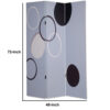 3 Panel Room Divider with Overlapping Circles Pattern, Black and Gray