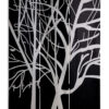 3 Panel Canvas Room Divider with Branch Pattern, Black and White