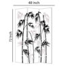 3 Panel Foldable Canvas Bamboo Leaf Print Screen, Black and White