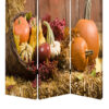 3 Panel Foldable Canvas Screen with Vegetable Still Print, Multicolor