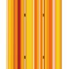 3 Panel Canvas Screen with Bright Stripe Print, Yellow and Red