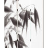 3 Panel Foldable Canvas Screen with Lily Print, Black and White