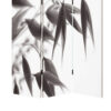 3 Panel Foldable Canvas Screen with Lily Print, Black and White