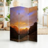 Sunset Plateau Print Foldable Canvas Screen with 3 Panels, Multicolor