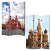 Russian Tower Print Foldable Canvas Screen with 3 Panels, Multicolor