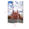 Russian Tower Print Foldable Canvas Screen with 3 Panels, Multicolor