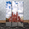 Russian Tower Print Foldable Canvas Screen with 3 Panels, Multicolor
