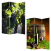 Grape Vine Print Foldable Canvas Screen with 3 Panels, Multicolor