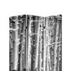 3 Panel Canvas Foldable Screen with Birch Print, Black and White