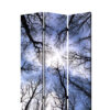 3 Panel Foldable Canvas Screen with Tree Print, Black