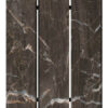 3 Panel Marble Print Canvas Room Divider, Dark Brown