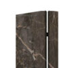 3 Panel Marble Print Canvas Room Divider, Dark Brown