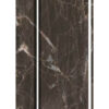 3 Panel Marble Print Canvas Room Divider, Dark Brown