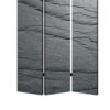 3 Panel Canvas and Metal Frame Room Divider, Slate Gray