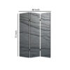 3 Panel Canvas and Metal Frame Room Divider, Slate Gray